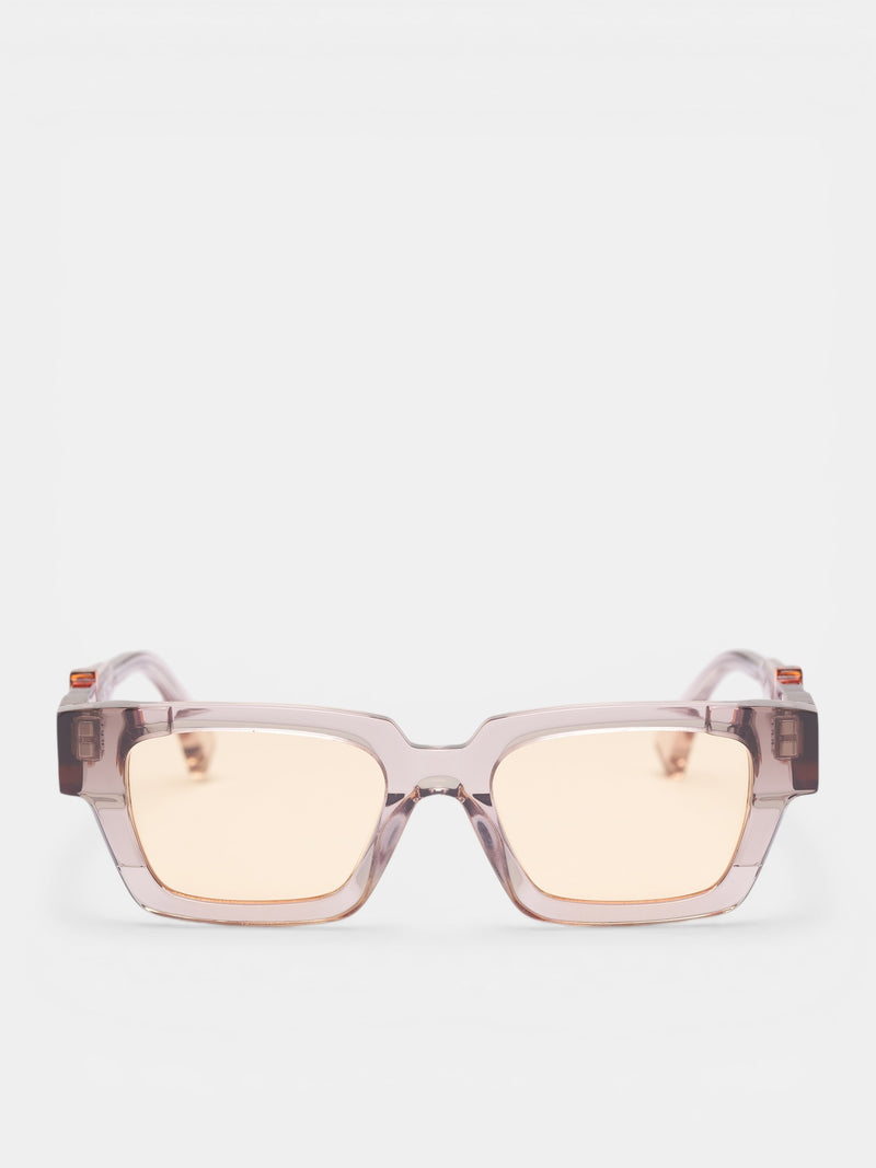 I01 Translucent Rectangular Sunglasses (I01-51-19-LWG-ORANGE1)