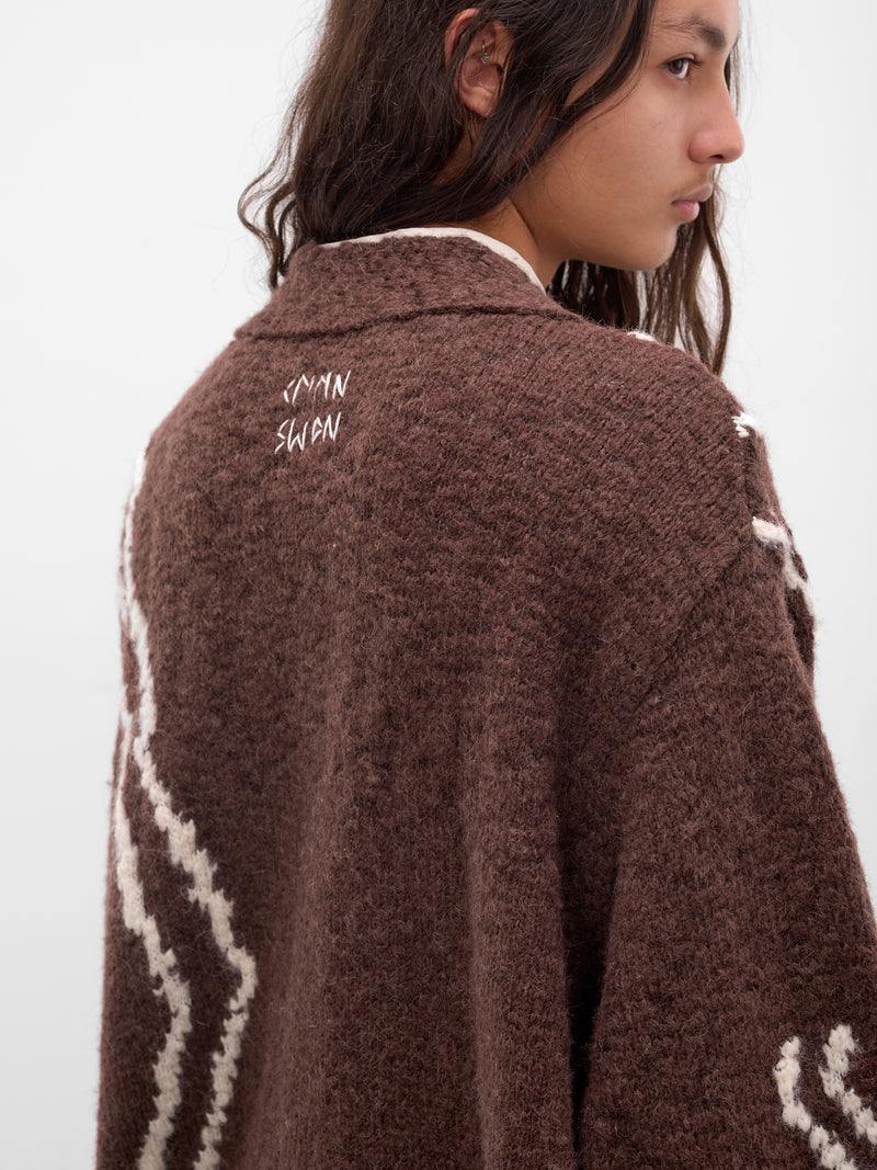 Ilya Brown Alpaca-Wool Cardigan (ILYA-M25KN7046-BROWN)