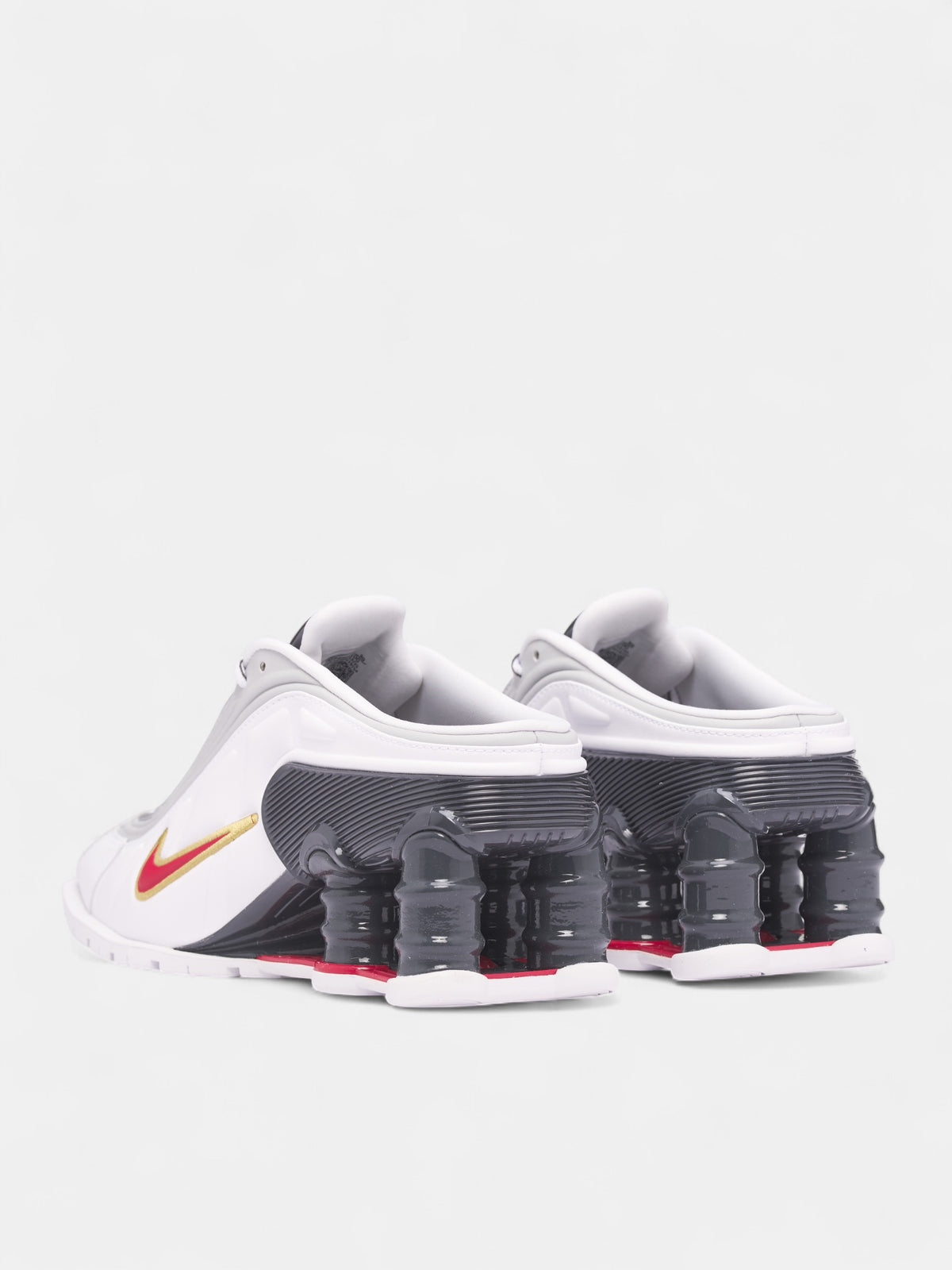 Nike Shox MR4 Mule Sneakers (IM5420-100-WHITE-RED-PLATINUM)