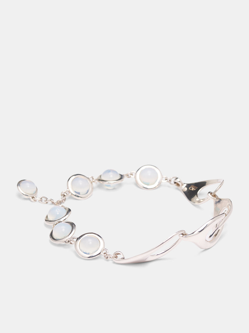 Sterling Silver Opaline Infinity Necklace (INFINITY-NECKLACE-WHITE-LABRAD)