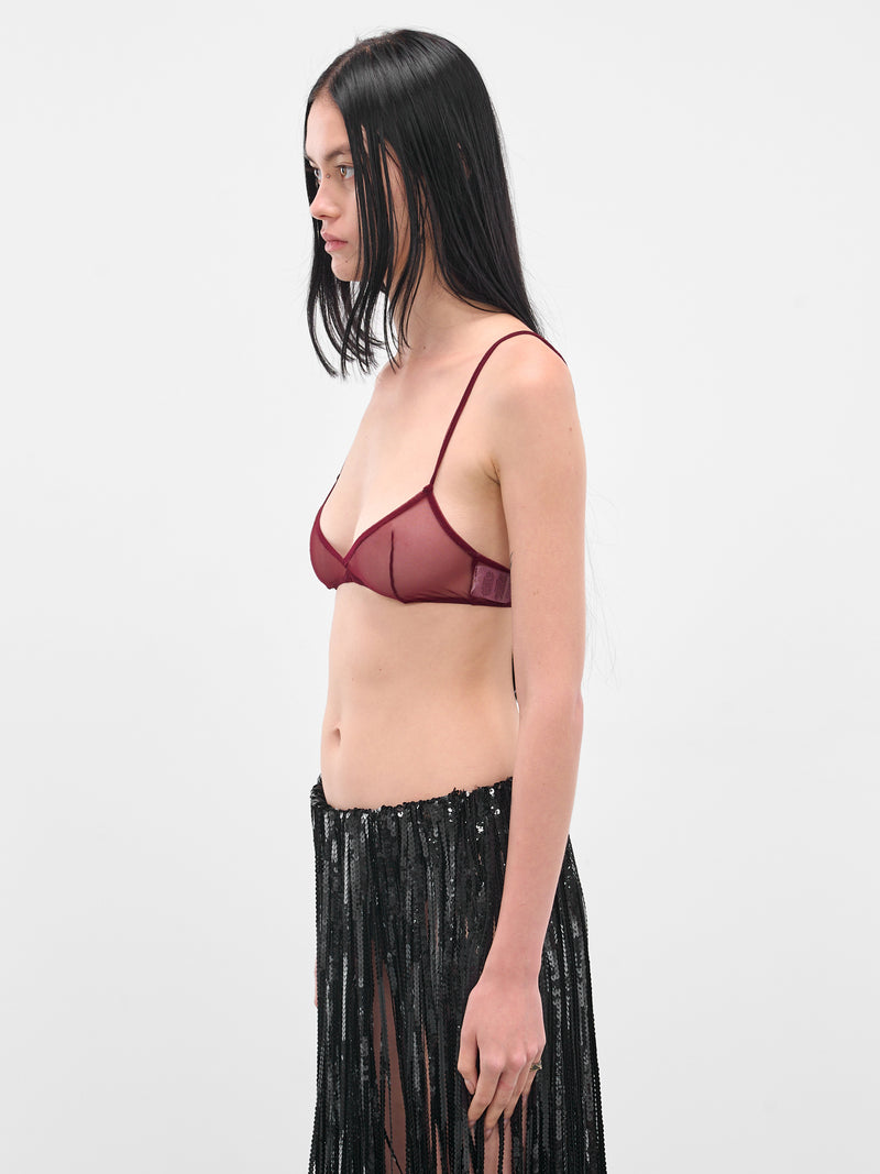 Red Semi-Sheer Mesh Bralette (IOFW25BK02A-2-RUBY)