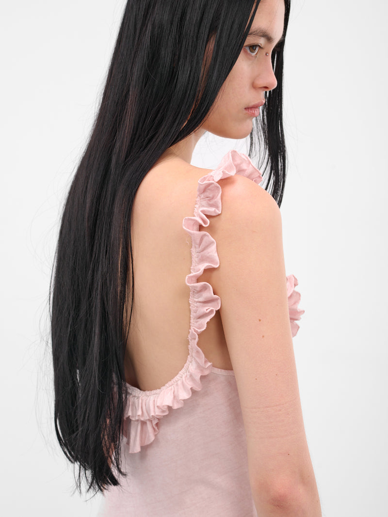 Pink Asymmetric Ruffle Midi Dress (IOFW25DR07B-3-ROSE-QUARTZ)