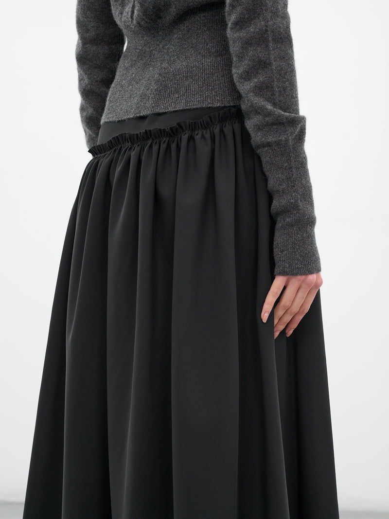 Black Asymmetric Gown Maxi Skrit (IOFW25SK06-BLACK)