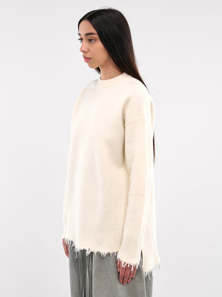 Frayed Knit Sweater (J03GP0156-J14754-COCONUT)