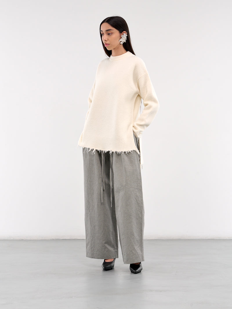 Frayed Knit Sweater (J03GP0156-J14754-COCONUT)