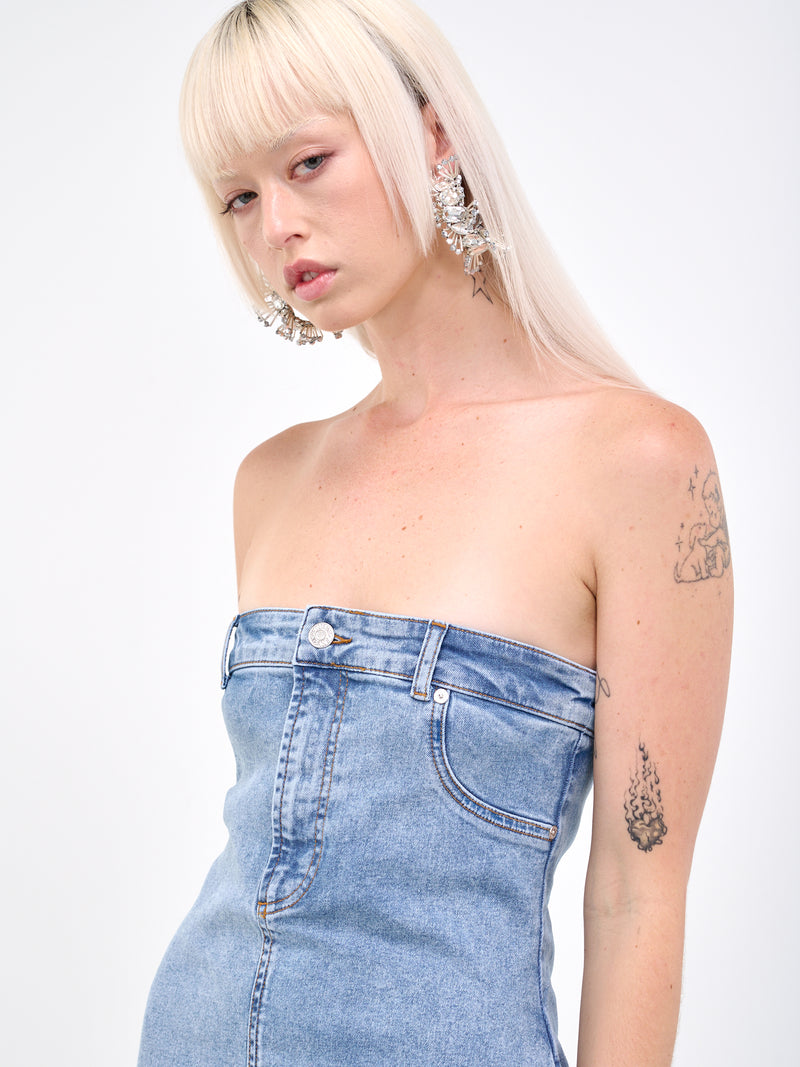 Denim Bustier Mini Dress (J0407-8238-1295-BLUE)