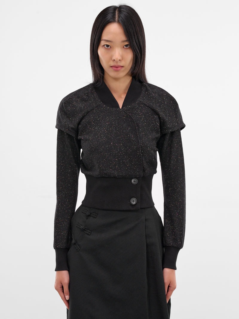 Lauterbach Black Speckled Jersey Jacket (J07-78-SPECKLED-BLACK)