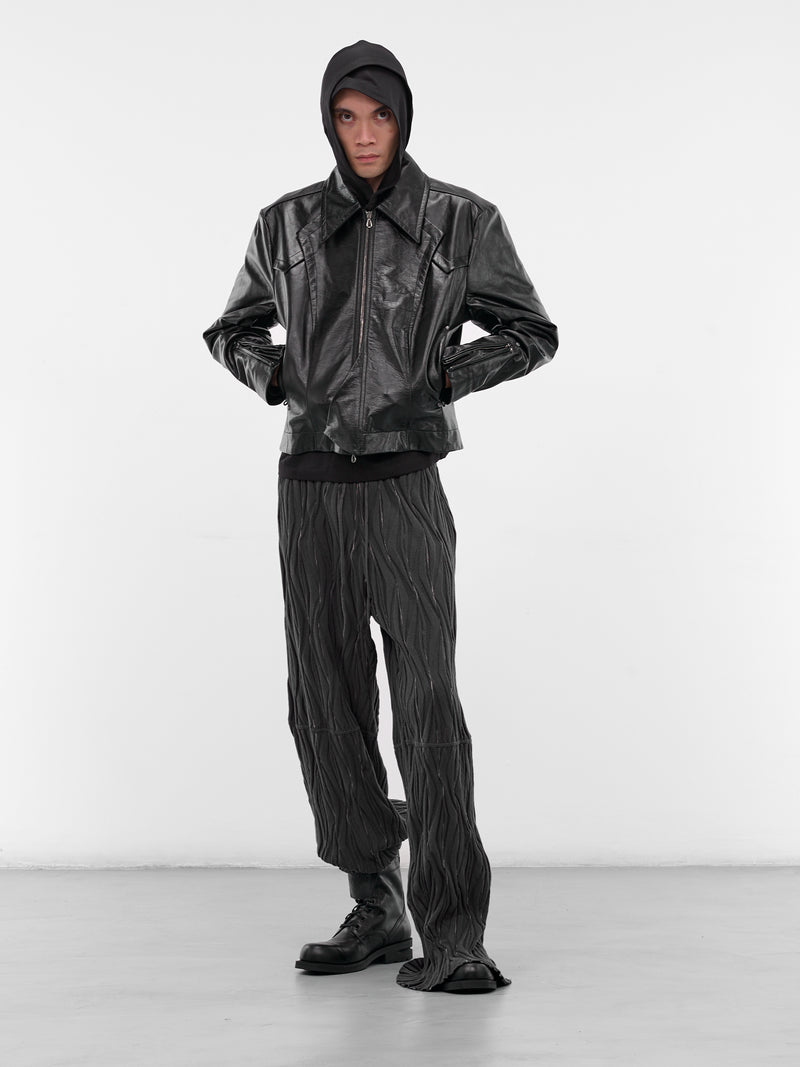 Black Kraner Leather Zip Jacket (J09-37-RAVEN-BLACK)