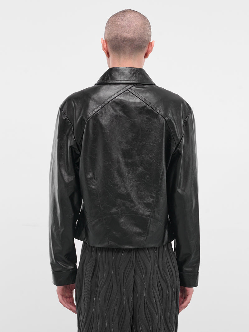 Black Kraner Leather Zip Jacket (J09-37-RAVEN-BLACK)