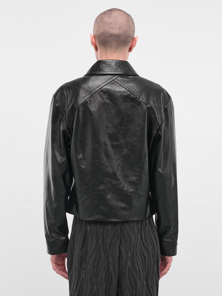 Black Kraner Leather Zip Jacket (J09-37-RAVEN-BLACK)