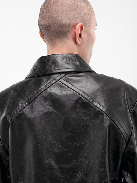 Black Kraner Leather Zip Jacket (J09-37-RAVEN-BLACK)