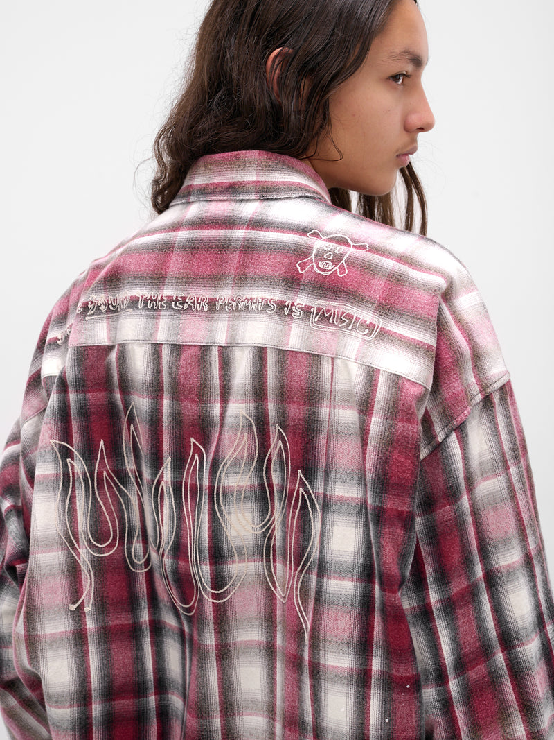 Red Plaid Button-Up Shirt (J15SH183-RED)