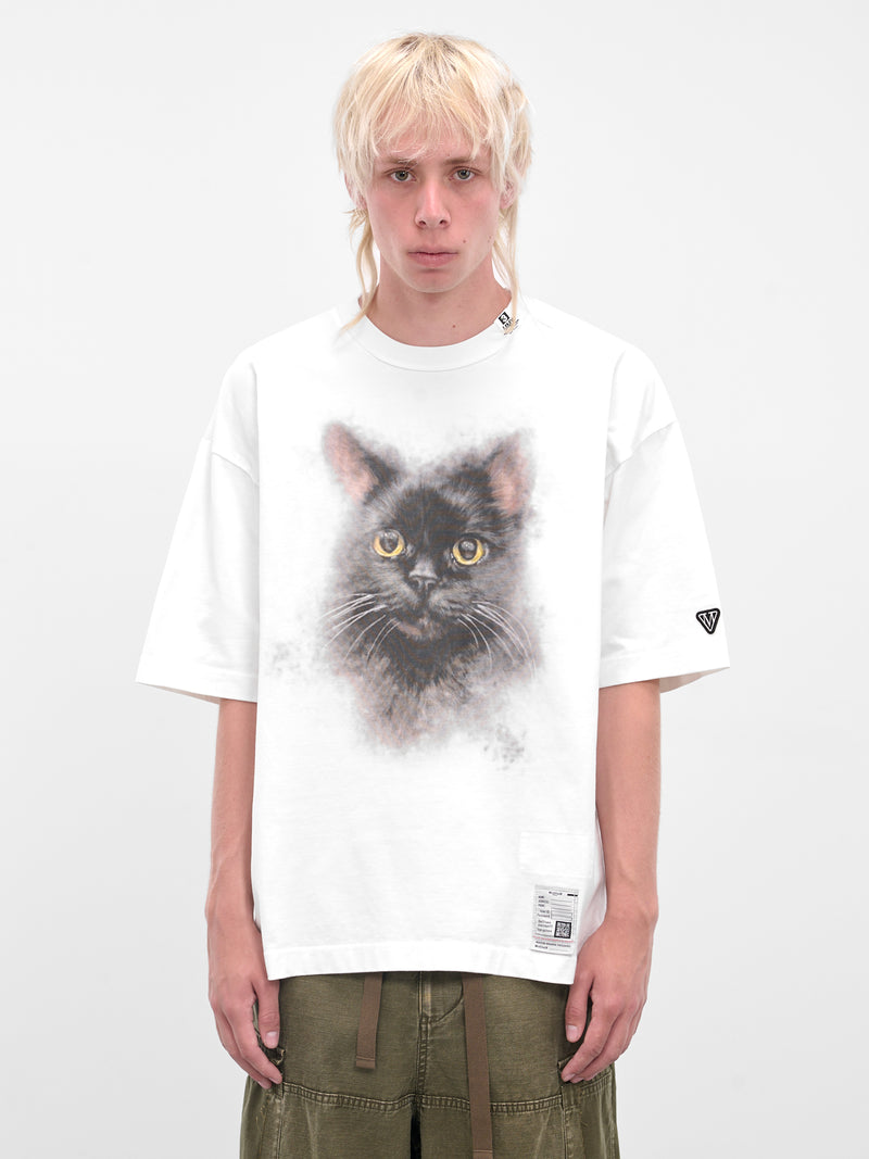 White Cat Graphic Oversized Tee (J15TS762-WHITE)