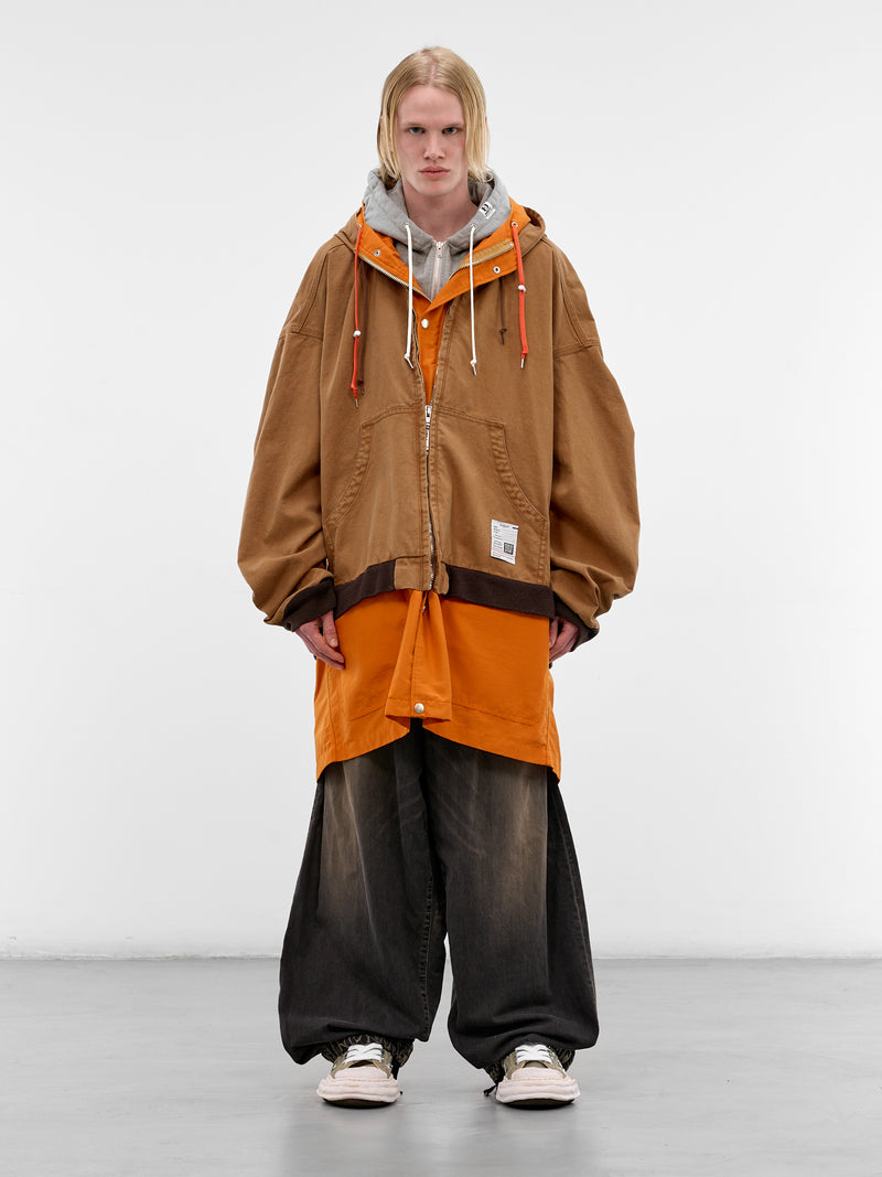 Brown Triple Layered Hooded Coat (J16CT151-BROWN)