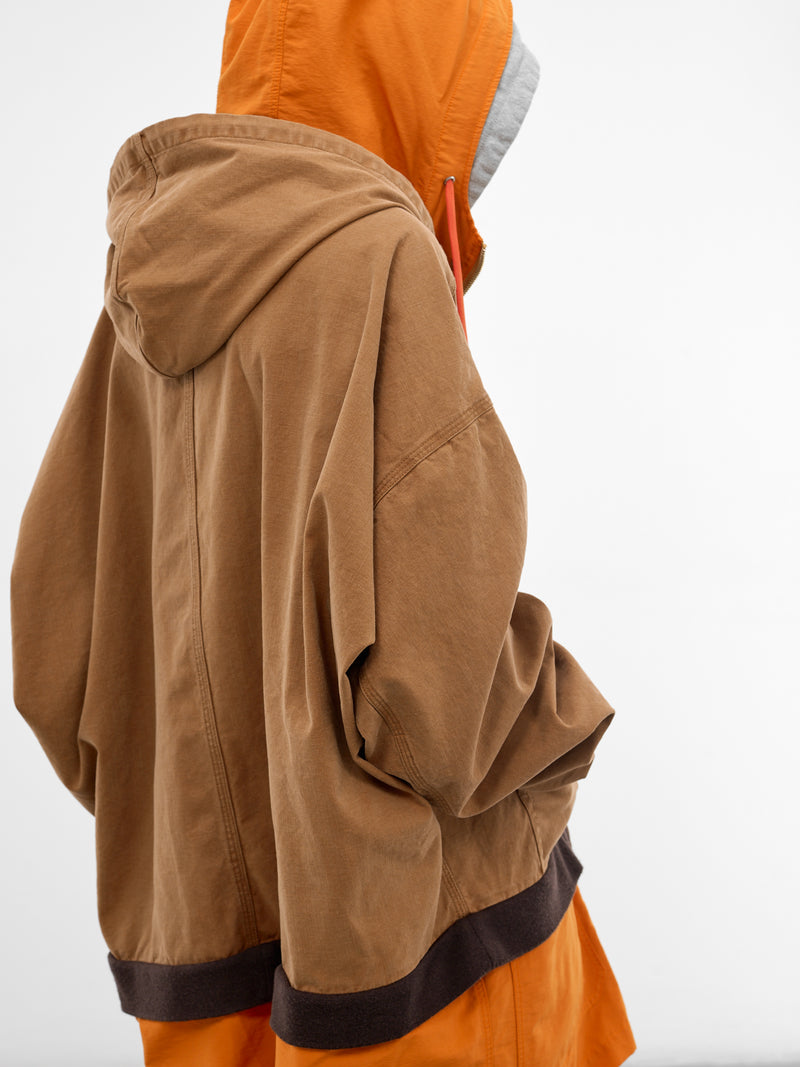 Brown Triple Layered Hooded Coat (J16CT151-BROWN)