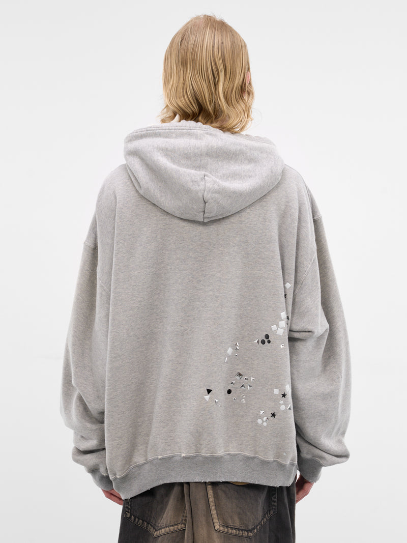 Gray Studded Distressed Oversized Hoodie (J16HD741-GRAY)