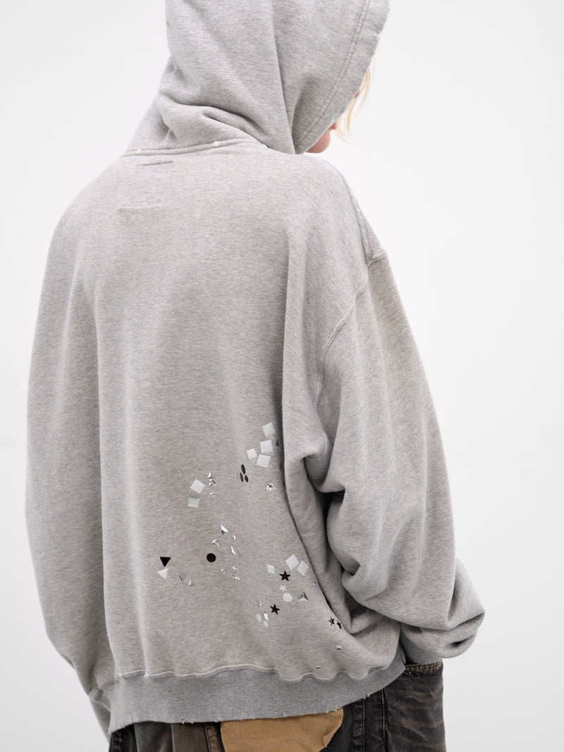 Gray Studded Distressed Oversized Hoodie (J16HD741-GRAY)