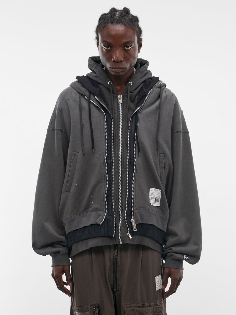 Black Triple Layer Zip Hoodie (J16PK761-BLACK)