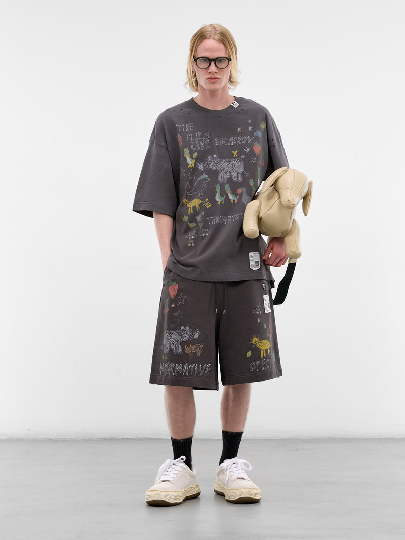 Black Oversized Scribble Graphic Tee (J16TS831-BLACK)