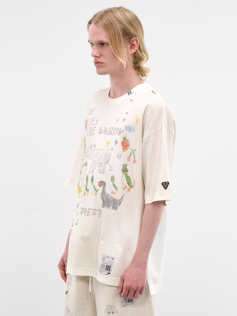 White Oversized Scribble Graphic Tee (J16TS831-WHITE)