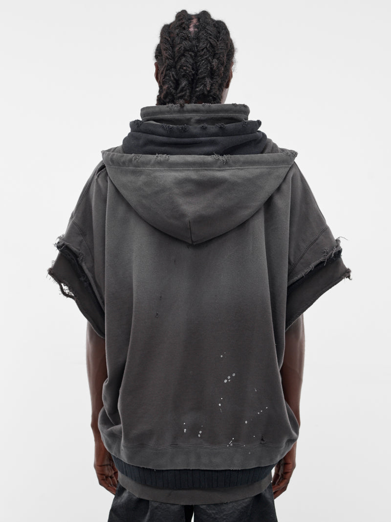 Triple Layered Zip Hoodie Vest (J16VT762-BLACK)