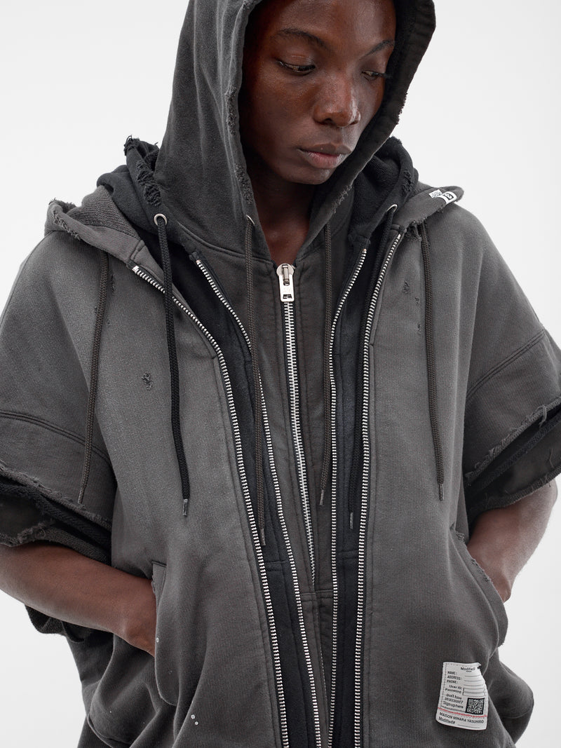 Triple Layered Zip Hoodie Vest (J16VT762-BLACK)