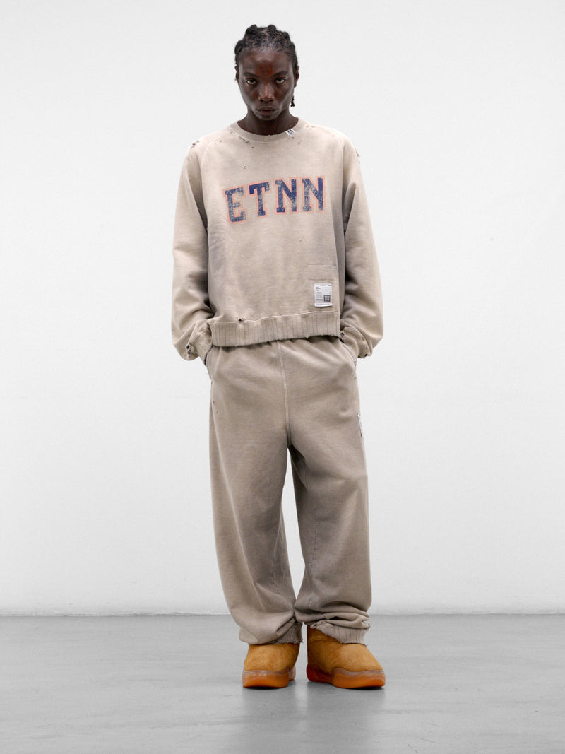 Beige Cotton Baggy ETNN Sweatpants (J17PT724-BEIGE)