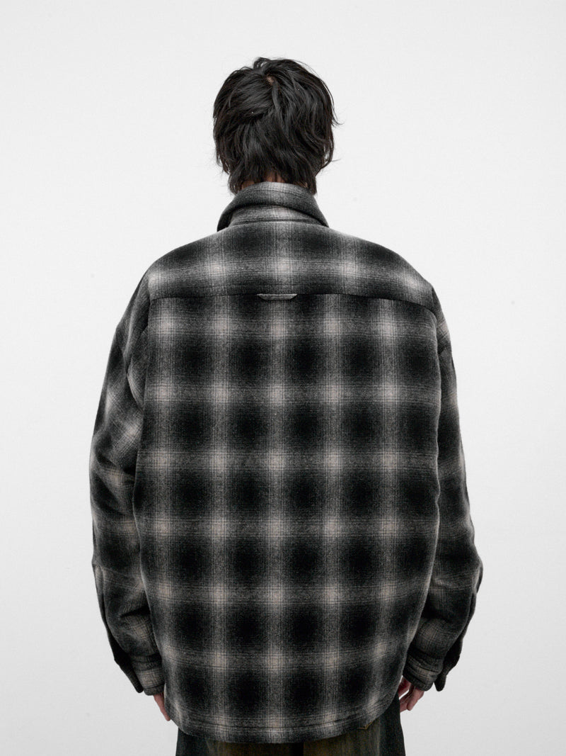 Black Plaid Padded Overshirt (J17SH185-BLACK)