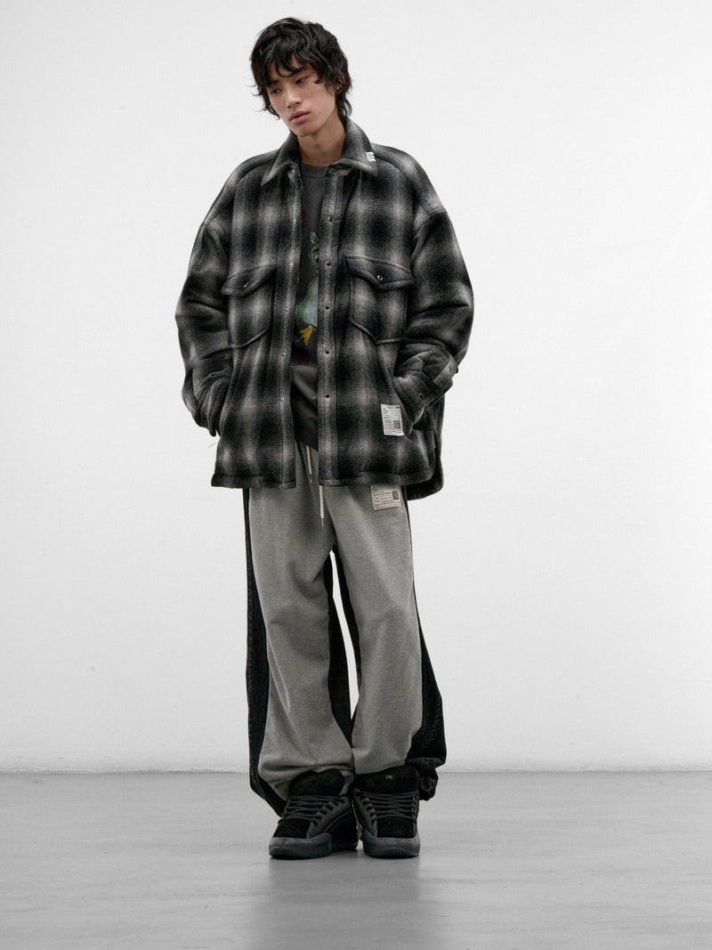 Black Plaid Padded Overshirt (J17SH185-BLACK)