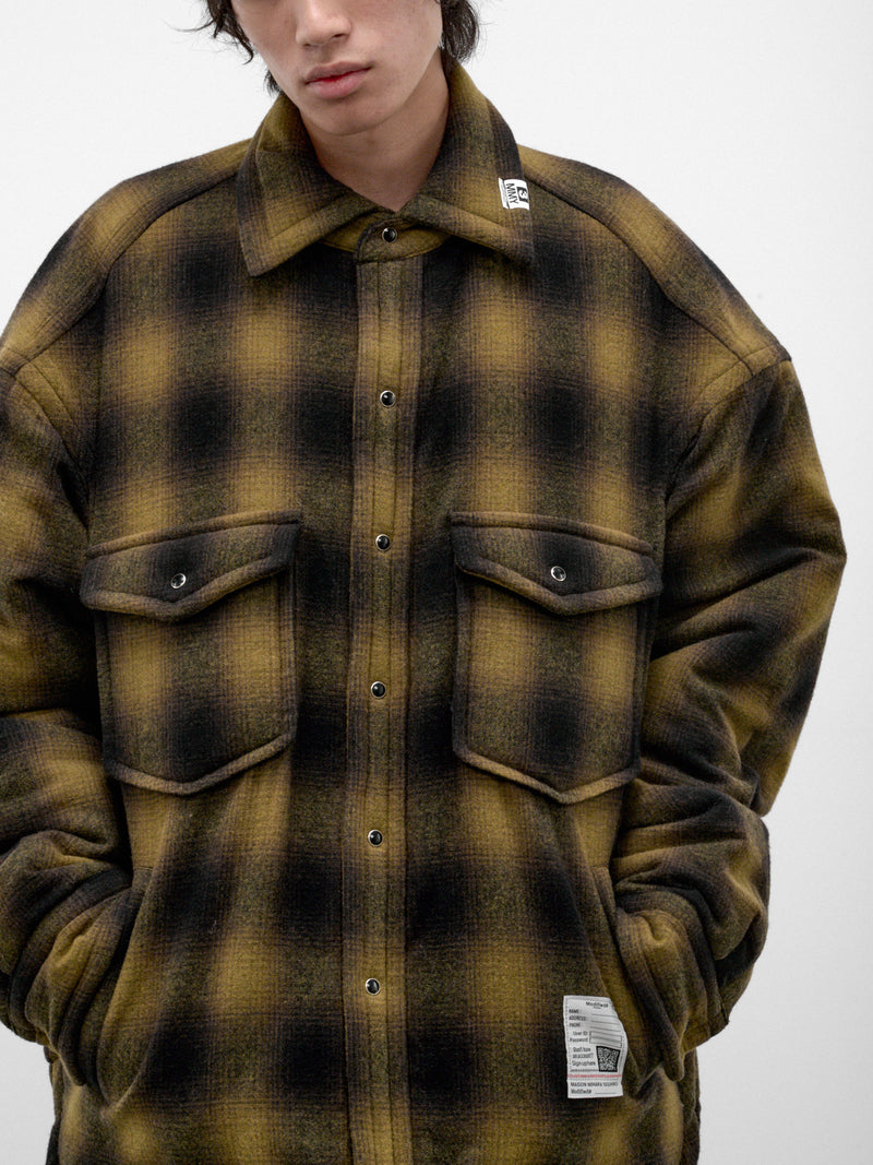 Khaki Plaid Padded Overshirt (J17SH185-KHAKI)