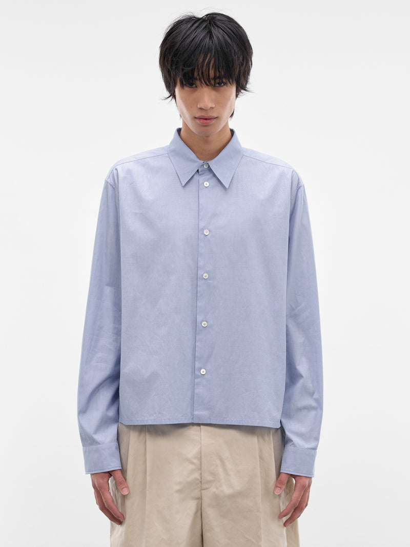 Blue Boxy Cropped Button-Up Shirt (J21DL0276-J45341-458-LIGHT-BLU)