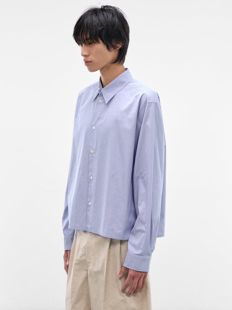 Blue Boxy Cropped Button-Up Shirt (J21DL0276-J45341-458-LIGHT-BLU)