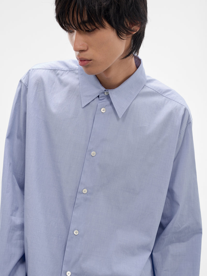 Blue Boxy Cropped Button-Up Shirt (J21DL0276-J45341-458-LIGHT-BLU)