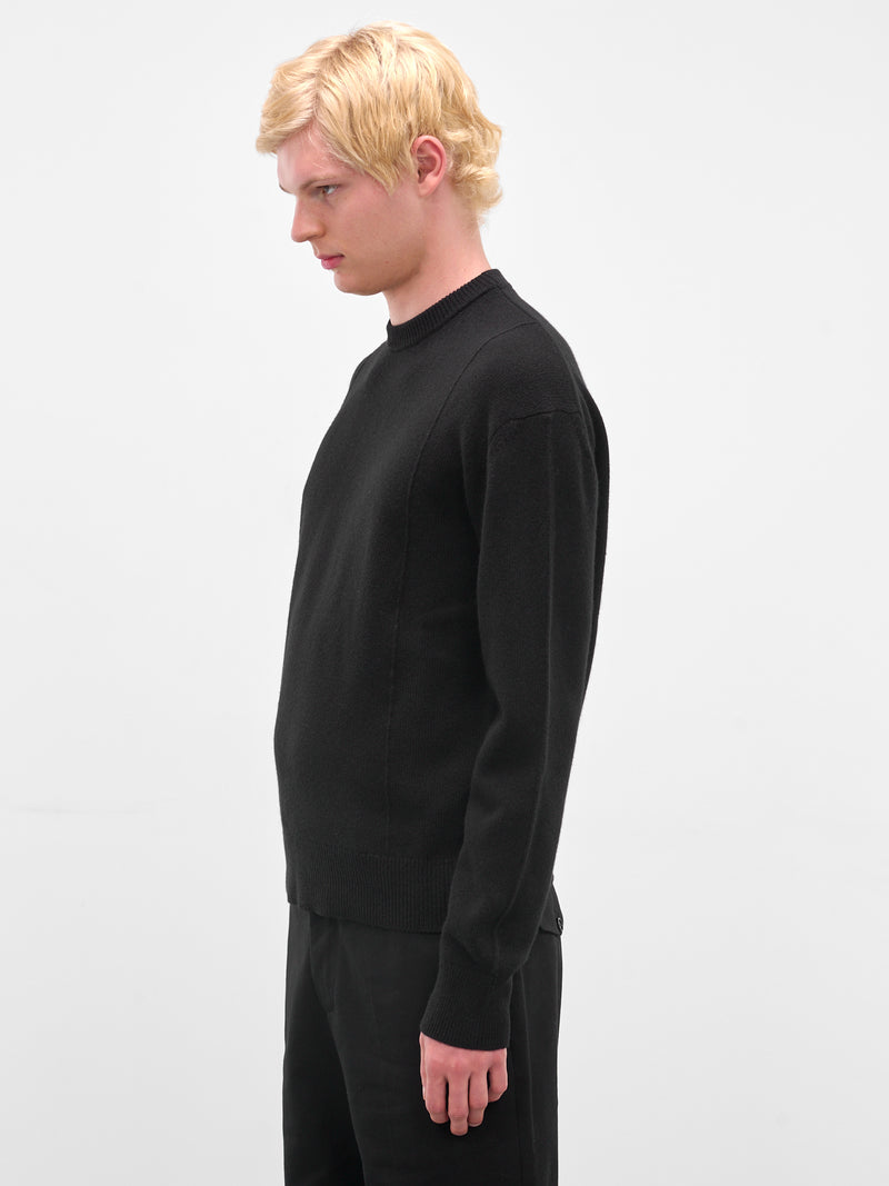 Black Rib-Knit Crewneck Sweater (J21GP0194-J14809-BLACK)
