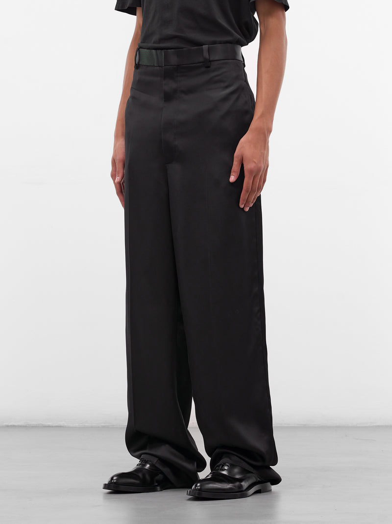 Black Wool Gabardine Wide Trousers (J21KA0280-J65334-001-BLACK)