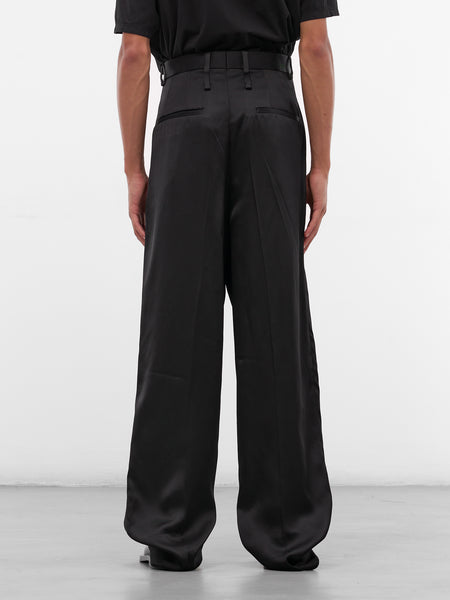 Black Wool Gabardine Wide Trousers (J21KA0280-J65334-001-BLACK)