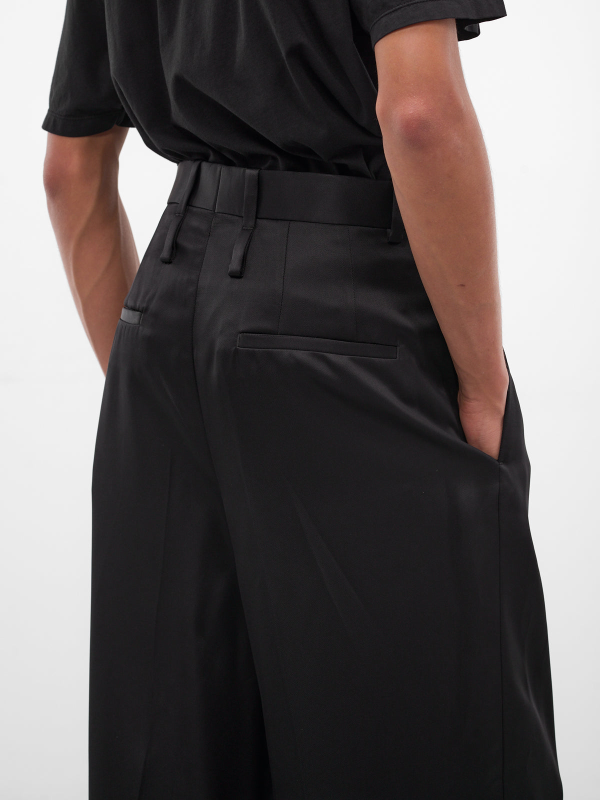 Black Wool Gabardine Wide Trousers (J21KA0280-J65334-001-BLACK)