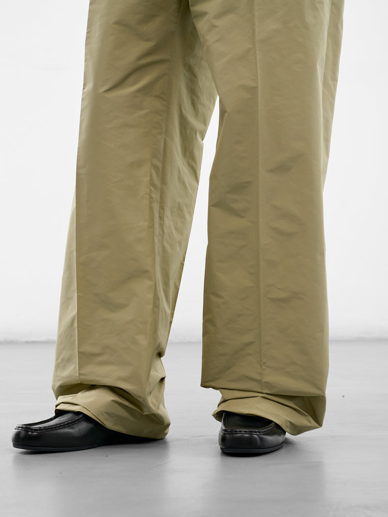 Beige Tailored Pleated Wide Trousers (J21KA0322-J70221-052-GREEN)