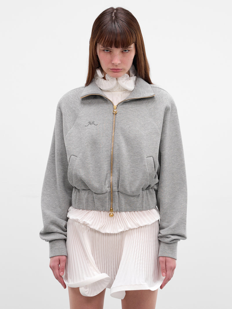 Gray Cotton Fleece Bomber Jacket (J445-S-GREY)