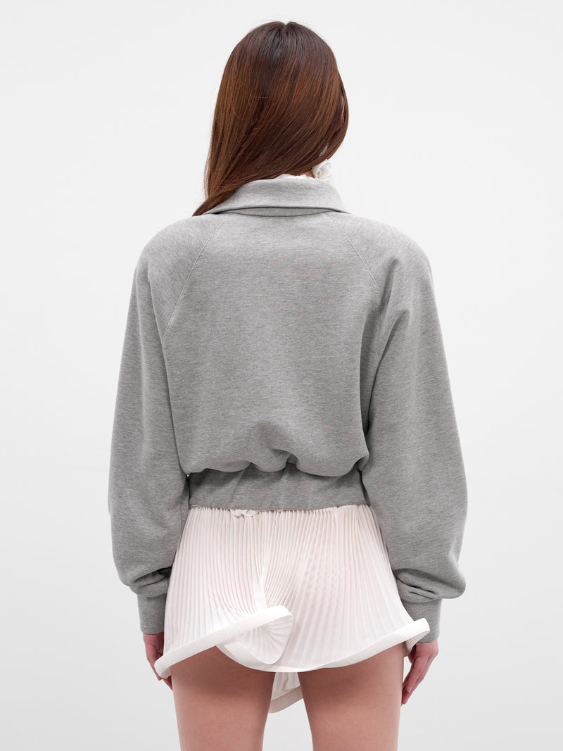 Gray Cotton Fleece Bomber Jacket (J445-S-GREY)