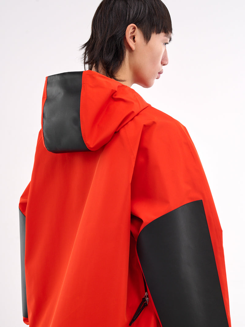 Zip Up Parka Jacket (J47SW0009-J70194-RED-BLACK)