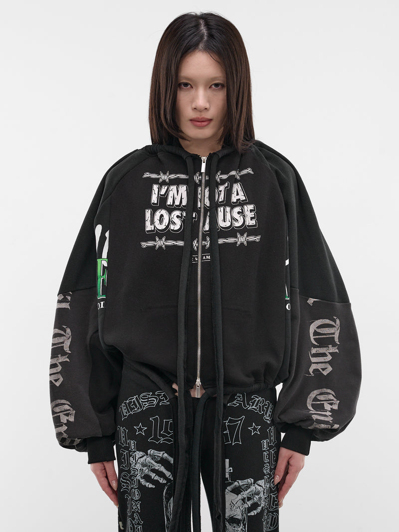 Upcycled Sweatshirt Circle Jacket (JA-CO-01-BLACK)