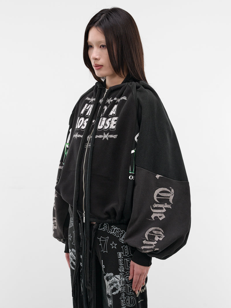 Upcycled Sweatshirt Circle Jacket (JA-CO-01-BLACK)