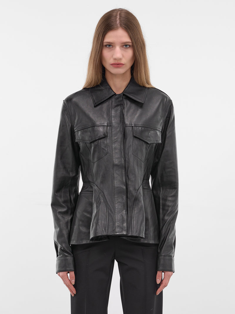 Black Sheep Leather Trucker Jacket (JA045-BLACK)