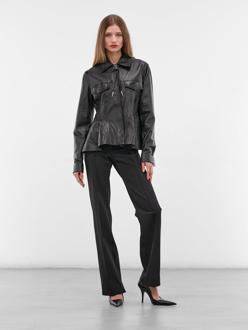 Black Sheep Leather Trucker Jacket (JA045-BLACK)