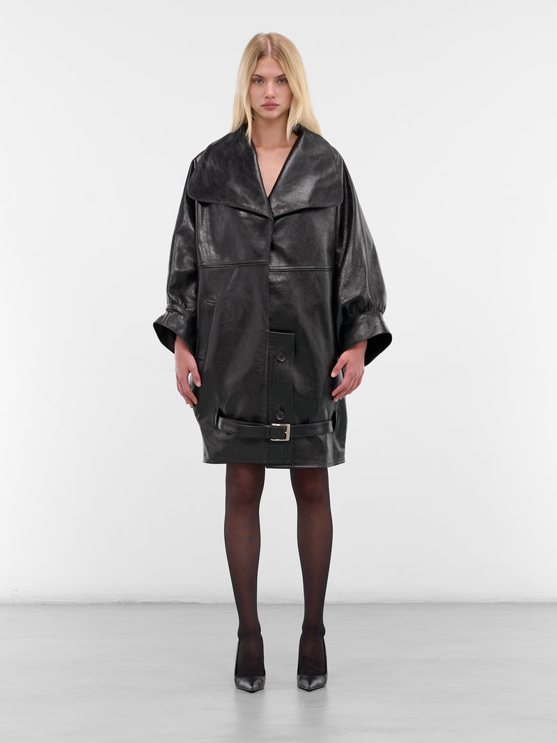 Black Marco Nappa Leather Coat (JA12BL-MARCO-BRIGHT-BLACK)