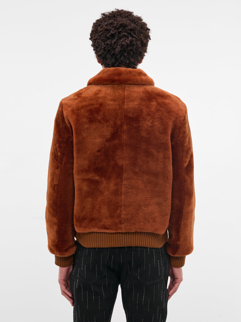 Rust Shearling Leather Zip Jacket (JA14S-SHEARLING-JACKET-RUST)
