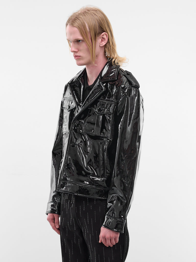 Patent Lamb Leather Military Bomber (JA84L-LE66-BLACK)