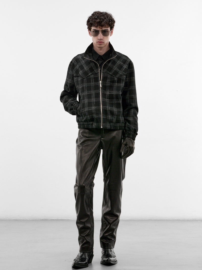 Black Check Western Track Jacket (JA88B-BLACK-WHITE)