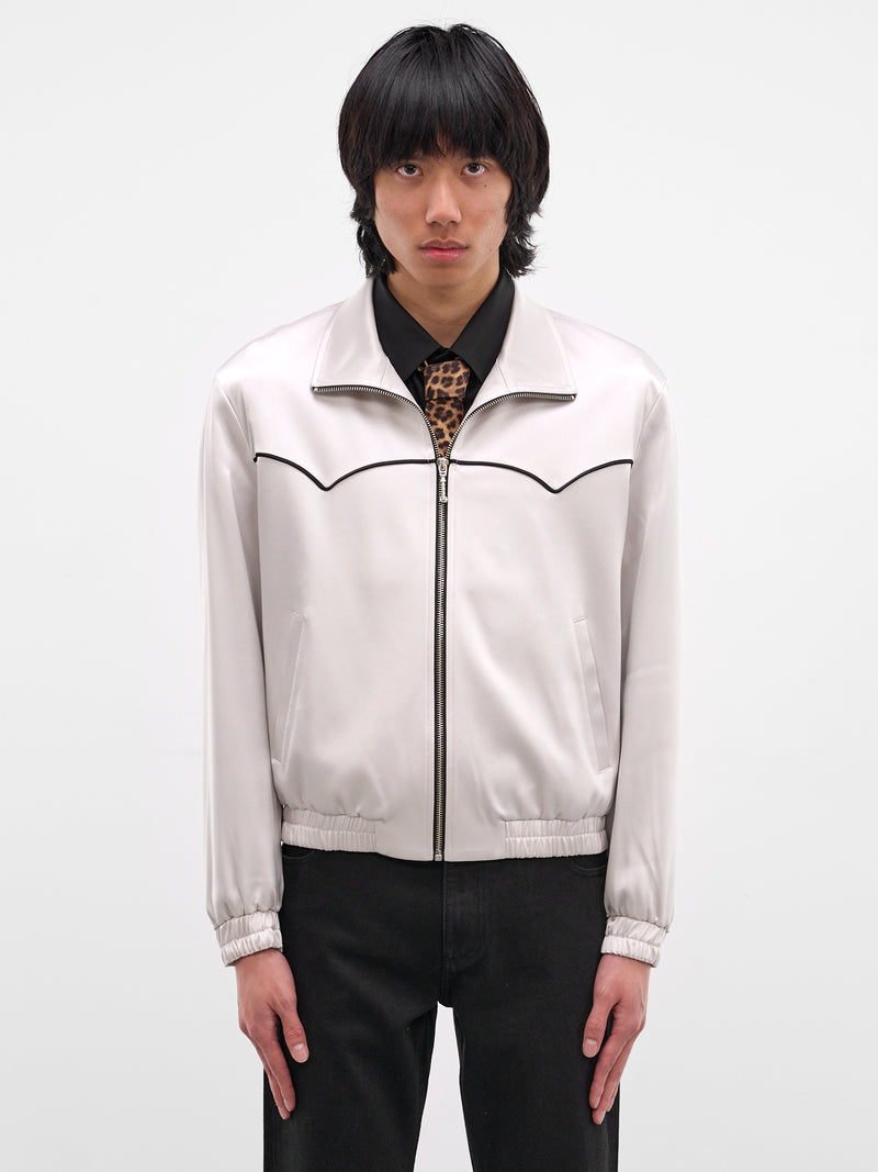 Gray Satin Western Zip Jacket (JA90-LIGHT)